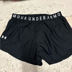 Under Armour Black Women's Athletic Shorts with Branded Waistband